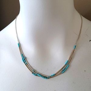925 silver and touquize choker necklace